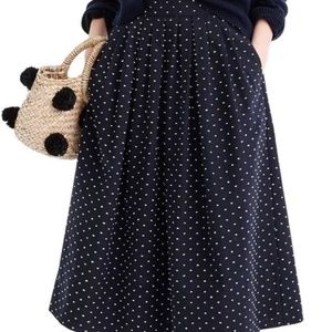 J. Crew Vintage Clip Dot Midi Skirt